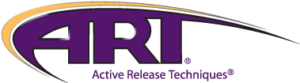 Purple and gold ART Active Release Techniques logo on a white background