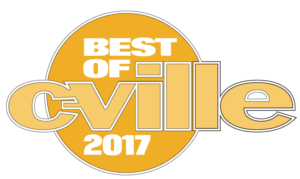 Best of Cville 2017 logo in gold, orange, and white