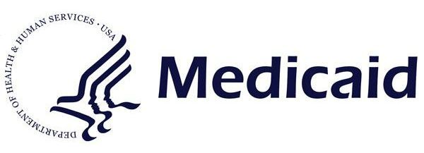 Medicaid logo with HHS seal and blue text on a white background