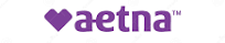 Purple Aetna logo with heart icon on a white background