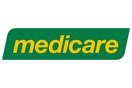 Green Medicare logo with yellow italic text on a white background