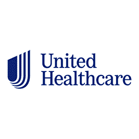 UnitedHealthcare logo in blue text with a blue shield-like icon on a white background