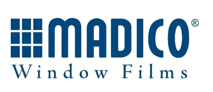 The logo for Madico Window Films is blue and white