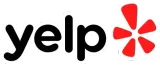A Yelp logo with a red star on a white background A Yelp logo with a red star on a white background