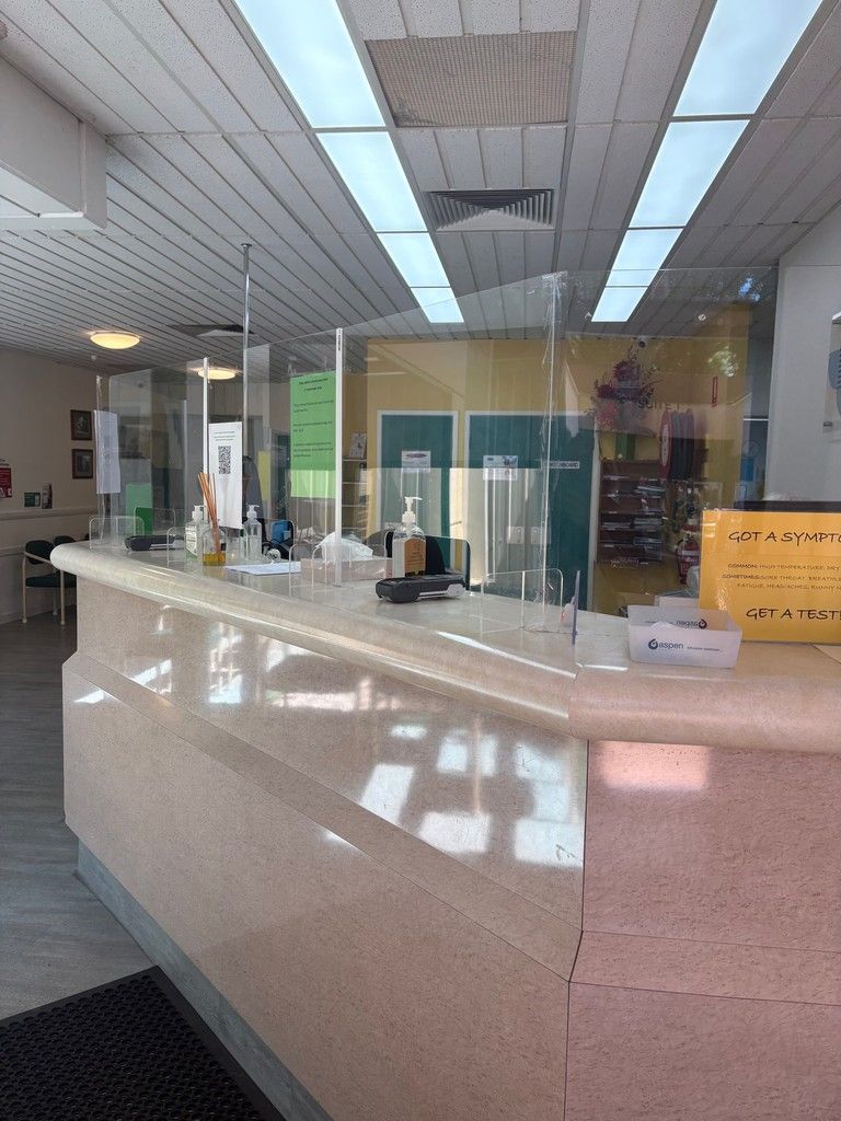 Reception counter at Royal Traralgon Medical Centre