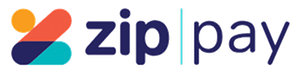 Zip Pay logo with colorful icon and navy text on a white background