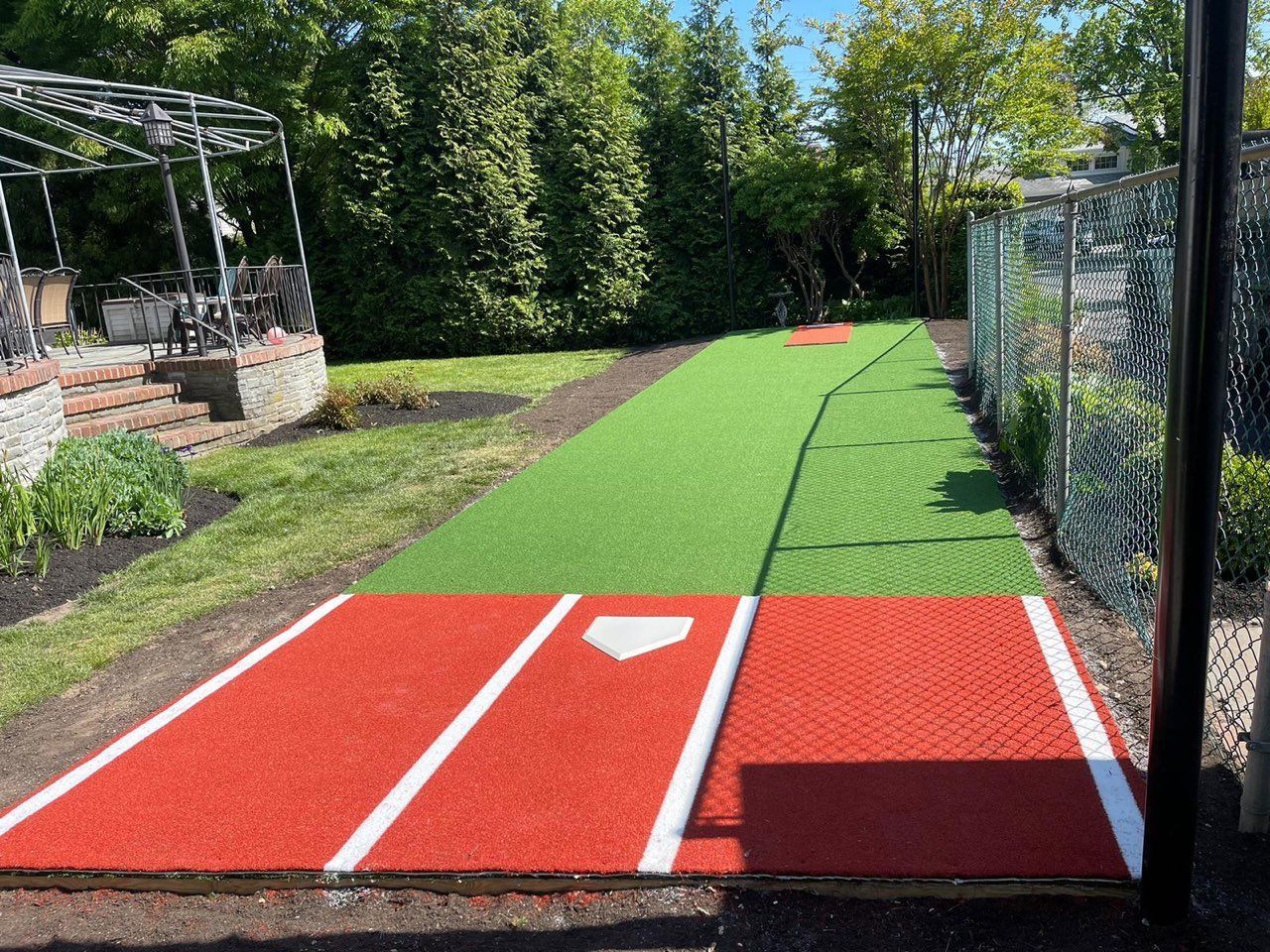 synthetic grass batting areas installation