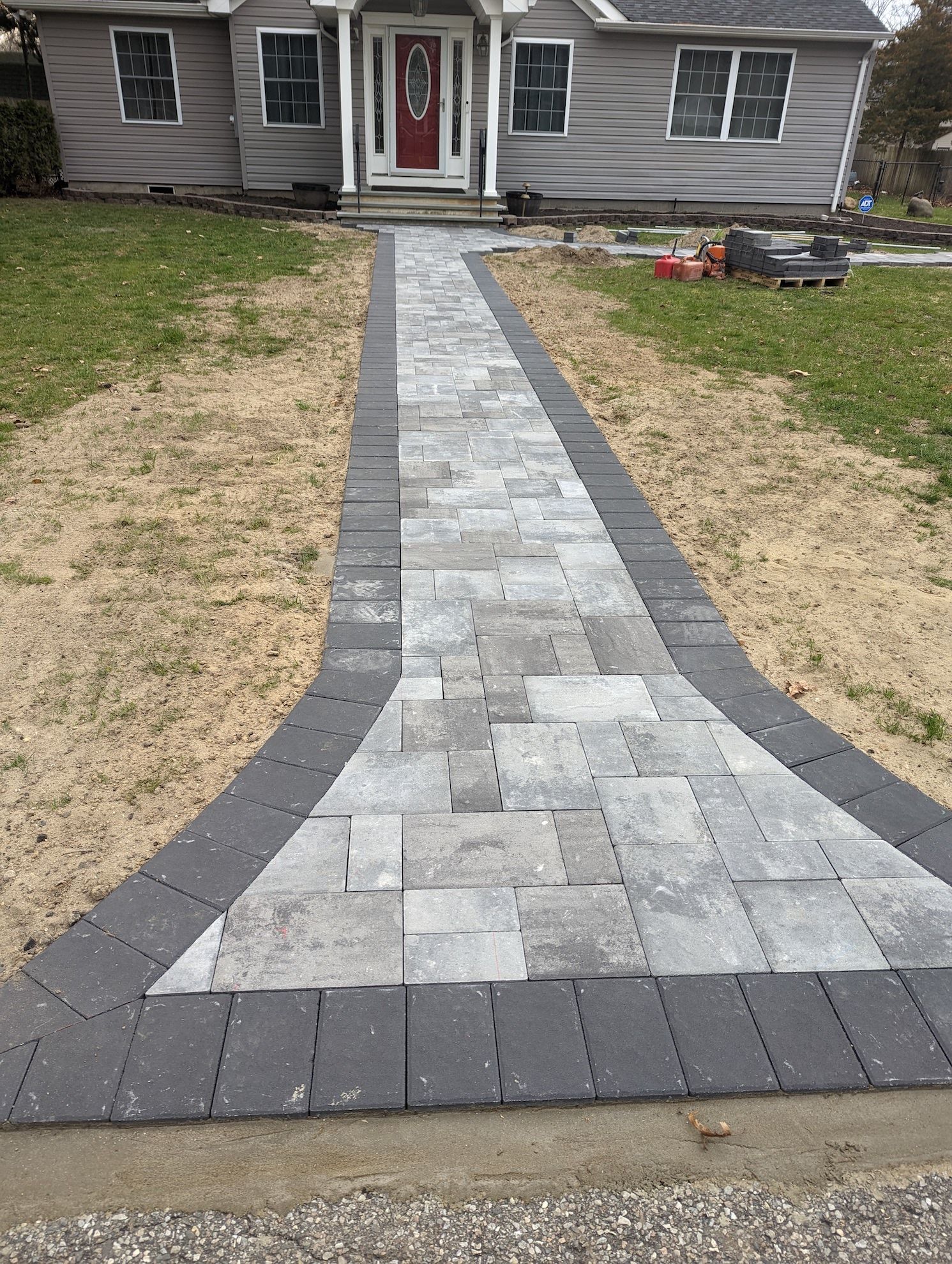 new paver walkway installation completed