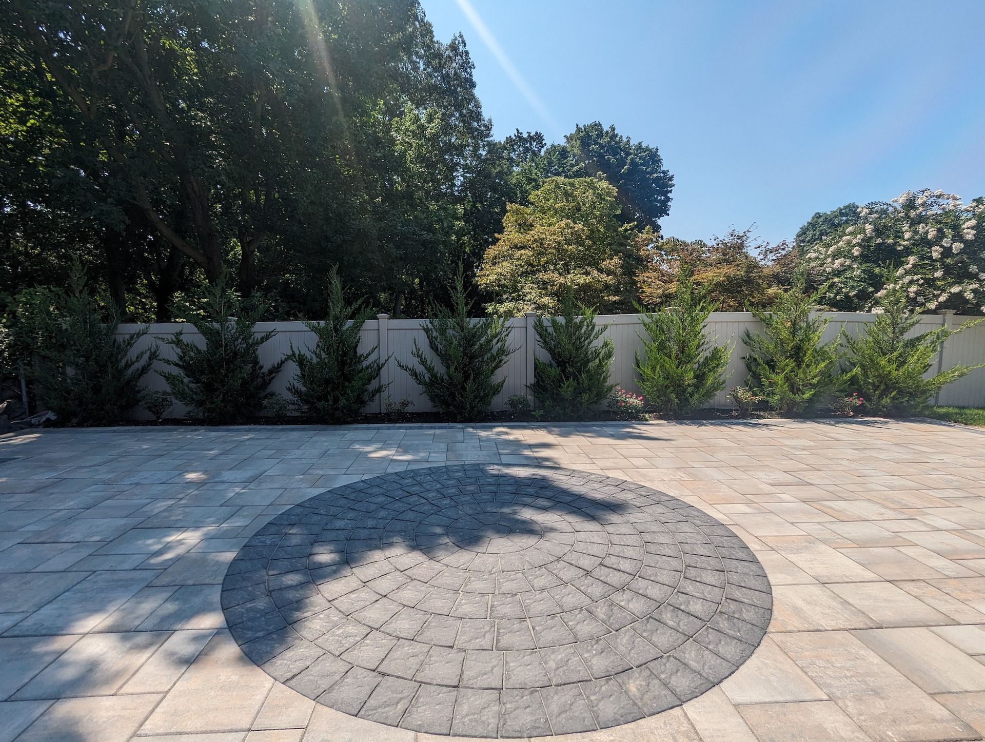 residential paver installation and new landscaping