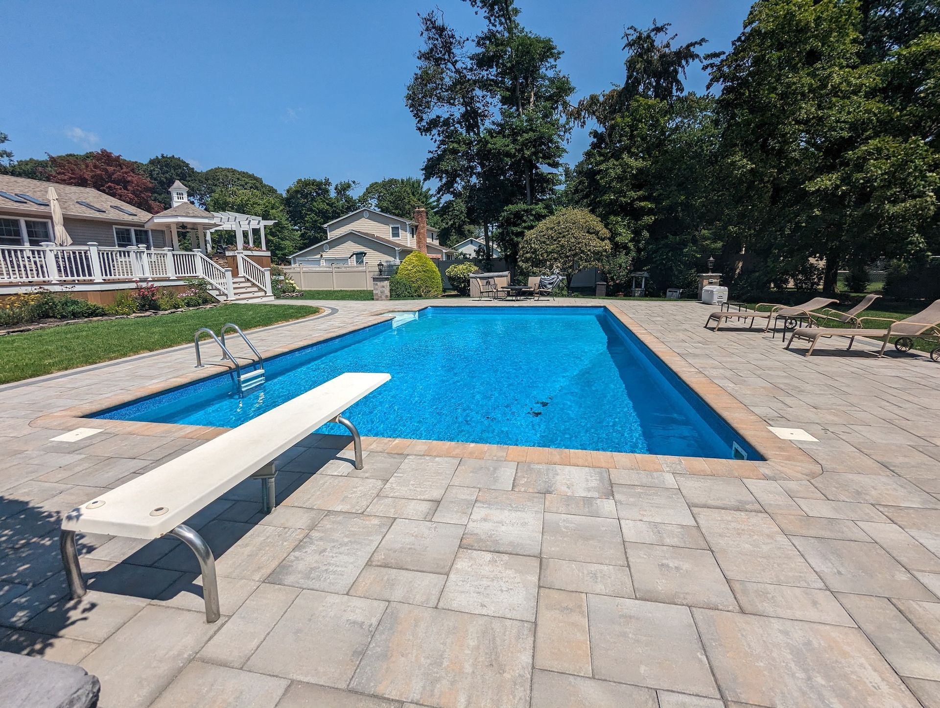 pool tile installation around pool area