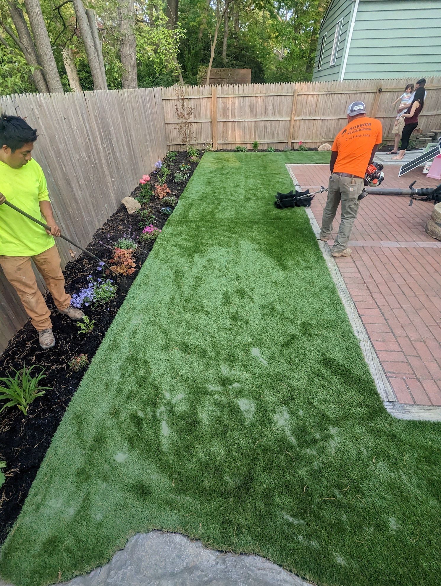synthetic grass installation