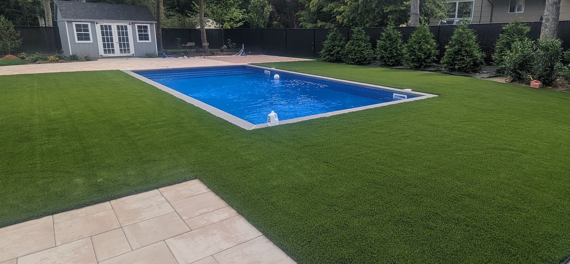 new turf around pool area