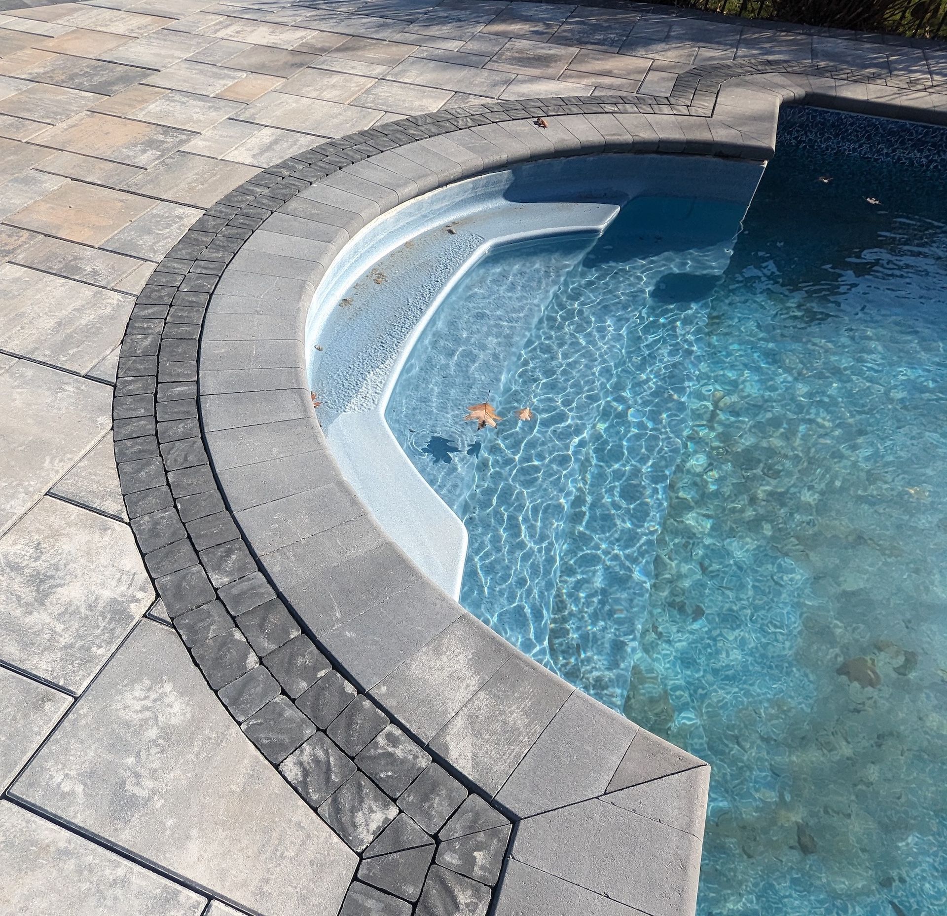 new arch tile install around pool