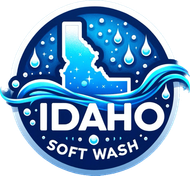 Idaho Soft Wash A logo for idaho soft wash with a map of idaho in the middle