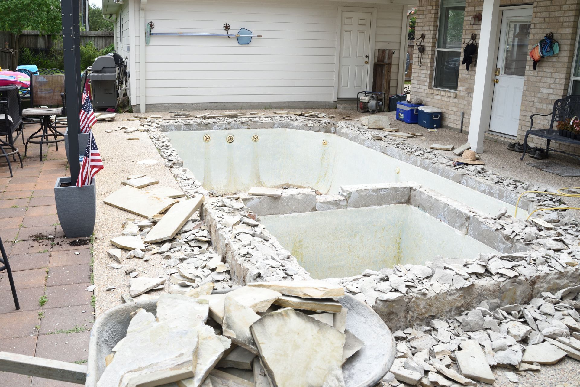 Swimming pool removal.