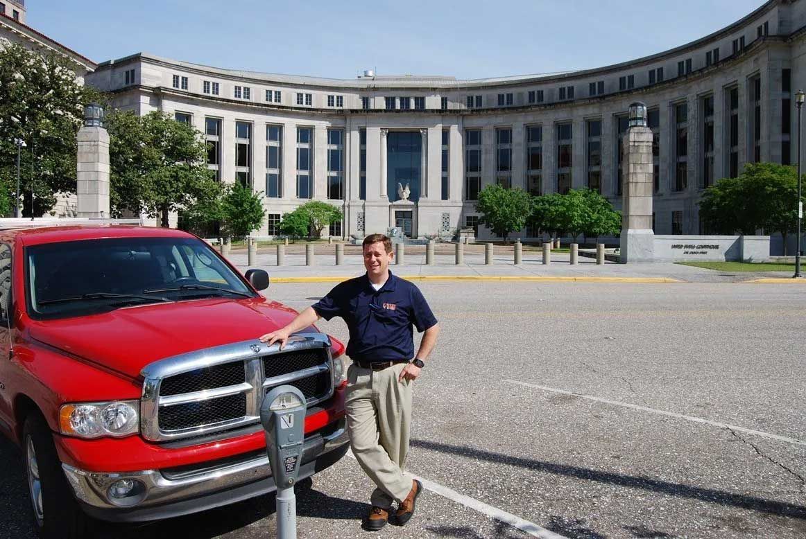 man with car