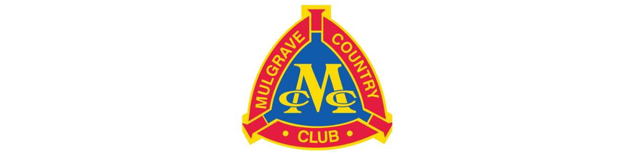 Mulgrave Country Club Blue and gold emblem with a red cross and central monogram, outlined in white and yellow