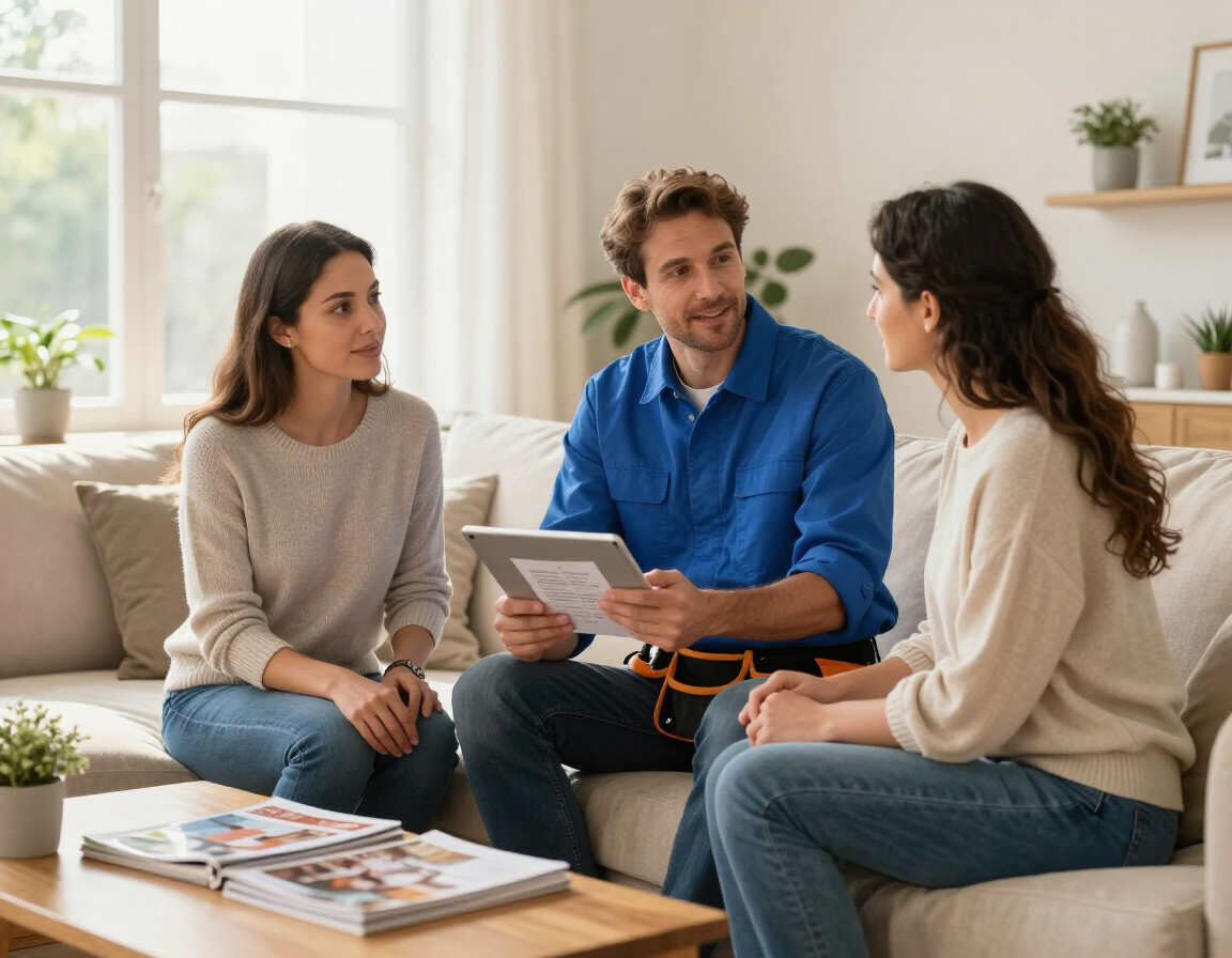 Contractor consulting with a homeowner