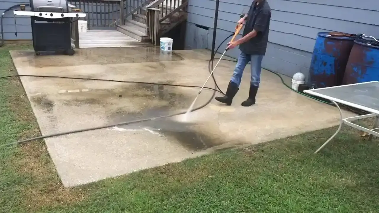 Cleaning methods or concrete driveways and patios