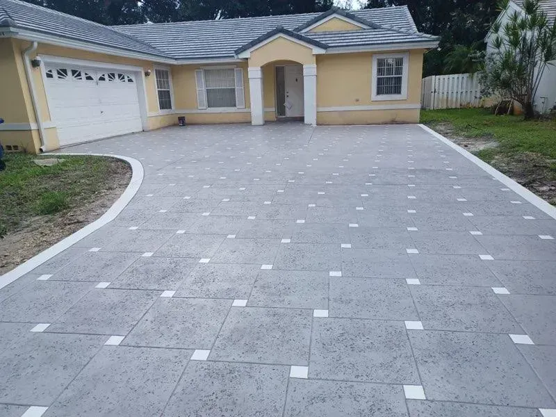 Stamped concrete walkways and paths in frisco
