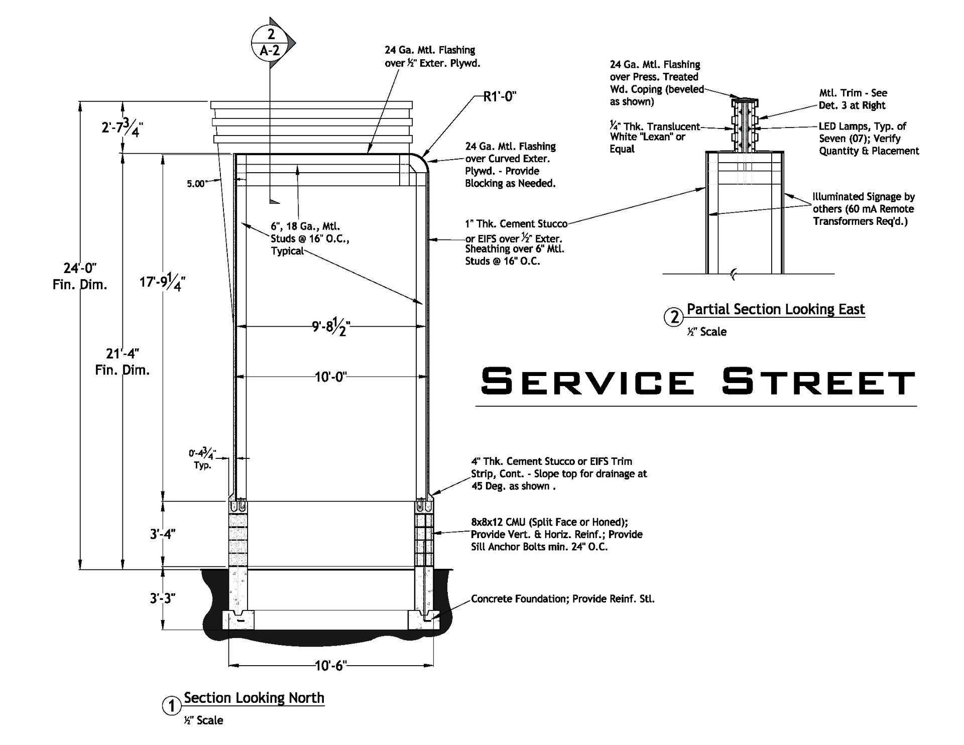 A black and white drawing of service street