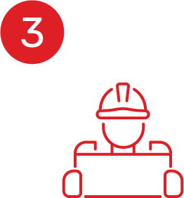 An icon of a construction worker wearing a hard hat and holding a sign.
