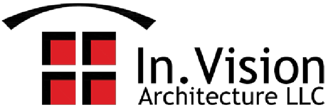 A logo for a company called in vision architecture llc