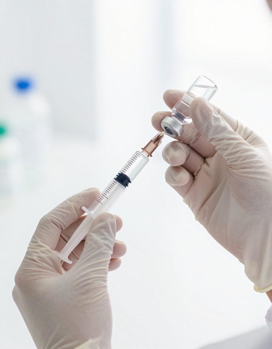 Provider preparing injectable treatment
