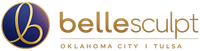 BelleSculpt - Cosmetic Surgery Bellesculpt Oklahoma City Tulsa logo with gold circular monogram and navy text