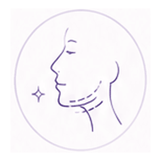 Illustration of chin liposuction below the jawline