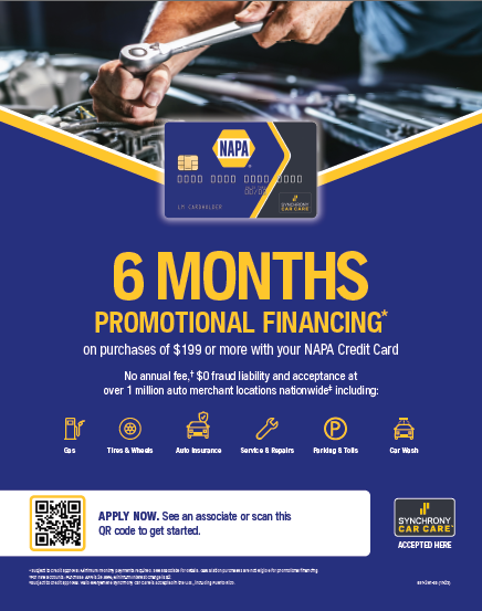 NAPA Credit card financing offer