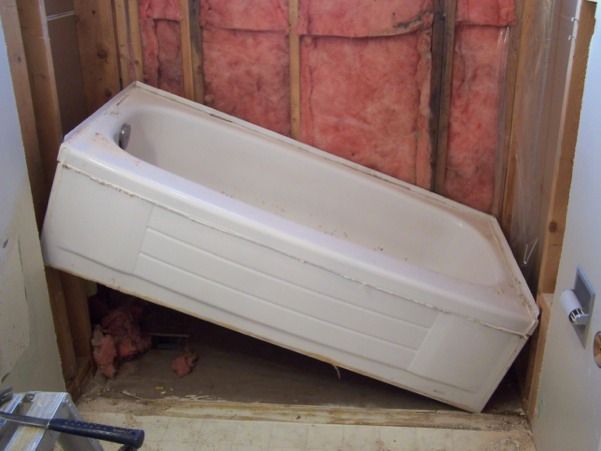 Removing a bathtub in Derry, NH
