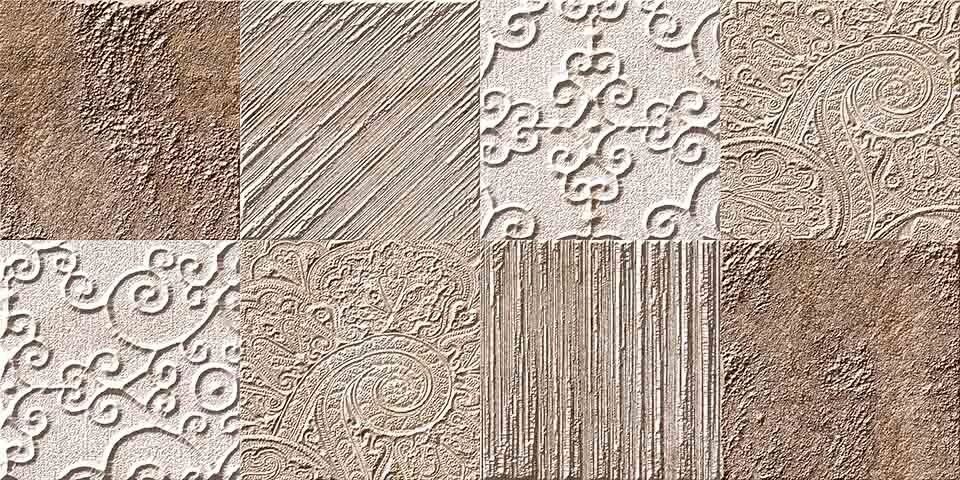 varie tipologie di pavimento in ceramica con decorazioni