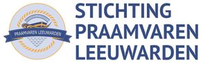 Logo for Stichting Praamvaren Leeuwarden in blue and gold