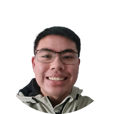 Smiling person with glasses, wearing a light-colored hooded jacket, against a white background.