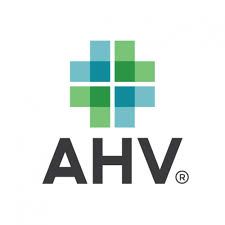 AHV logo: cross symbol in shades of green and blue above the letters AHV in gray.