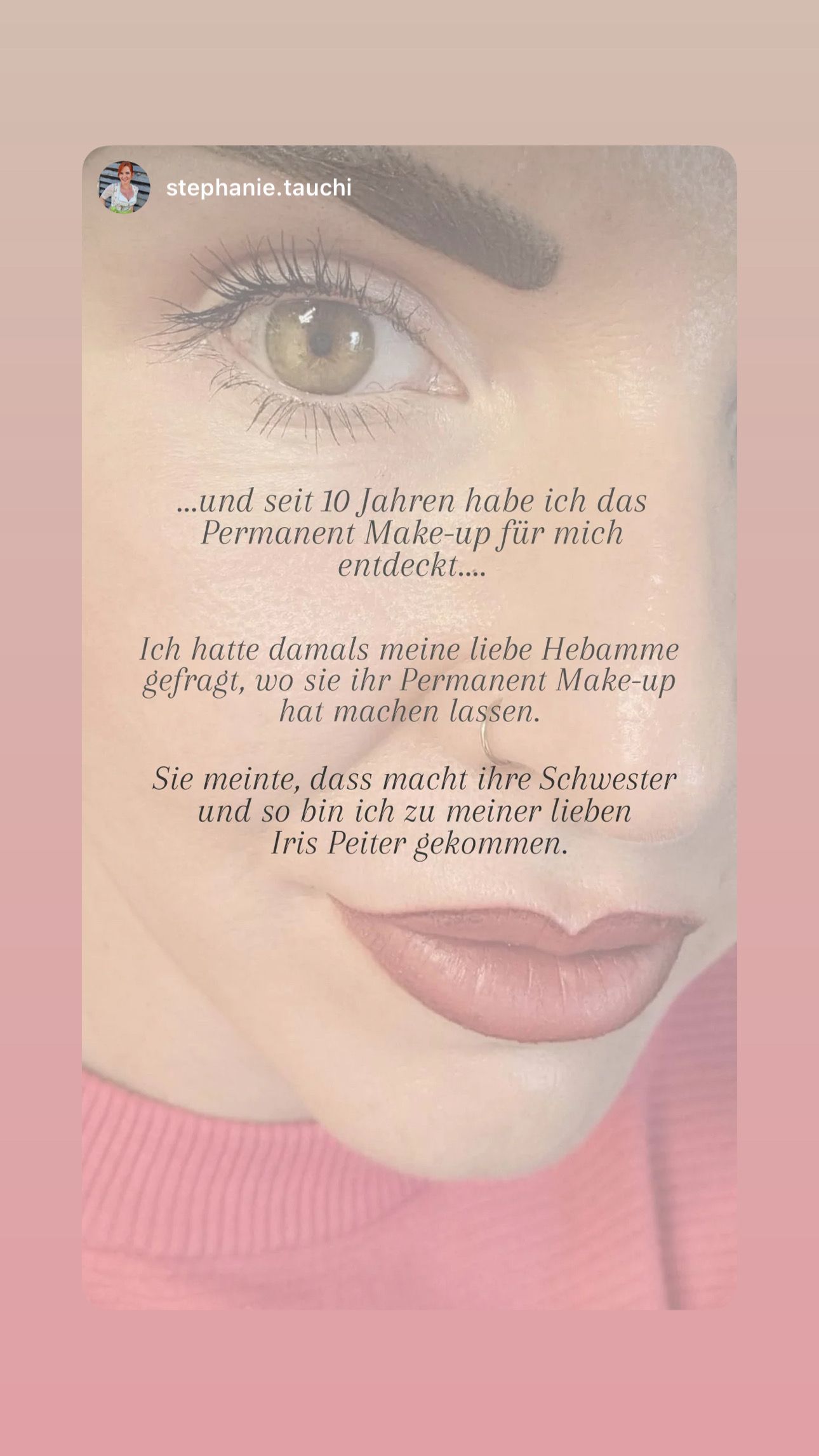 Kundenfeedback Instagram zum Elite PMU von Iris Wolter