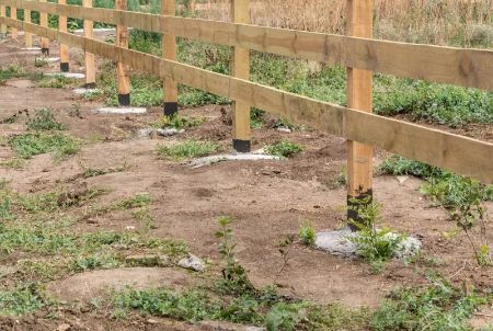 Wooden Fence in a Field, Posts Set in Concrete — Fencer Steve In Kempsey, NSW