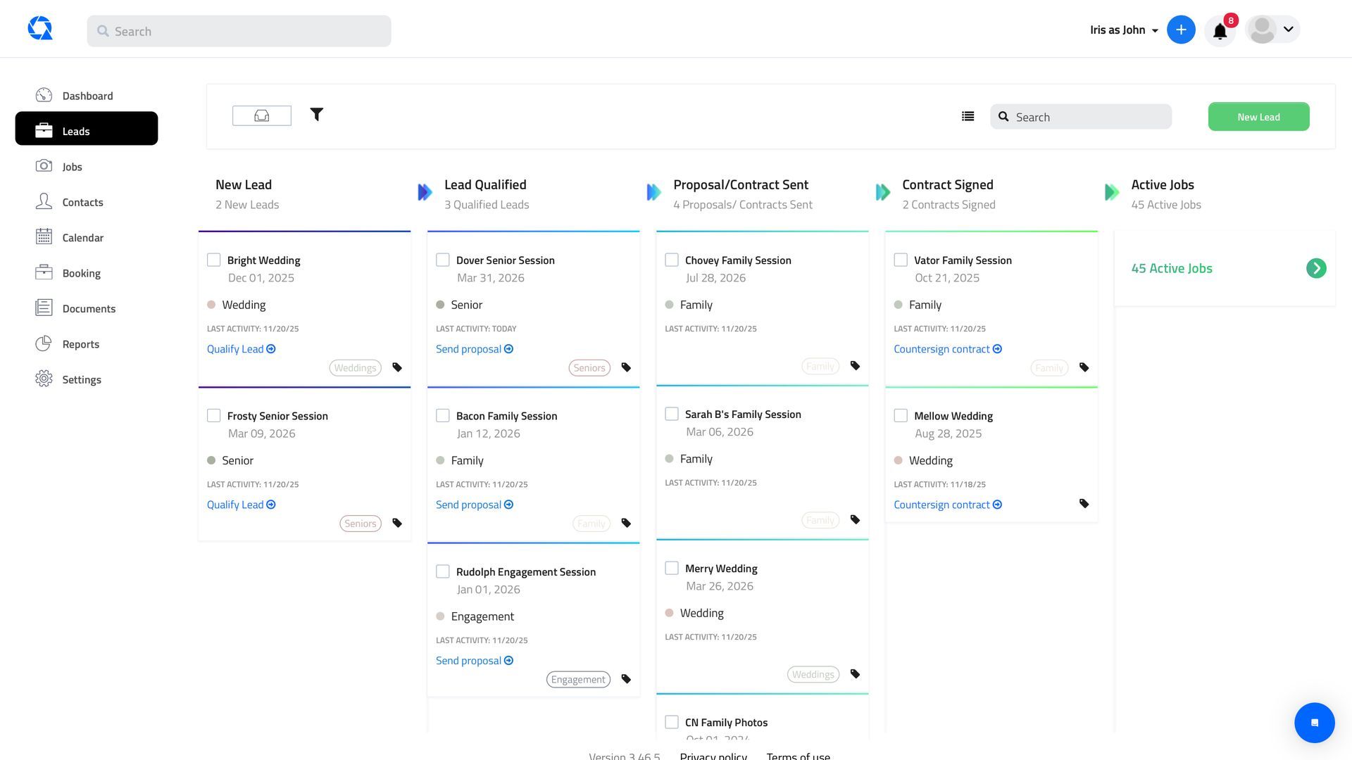 A screenshot of a dashboard with a bunch of tasks on it.