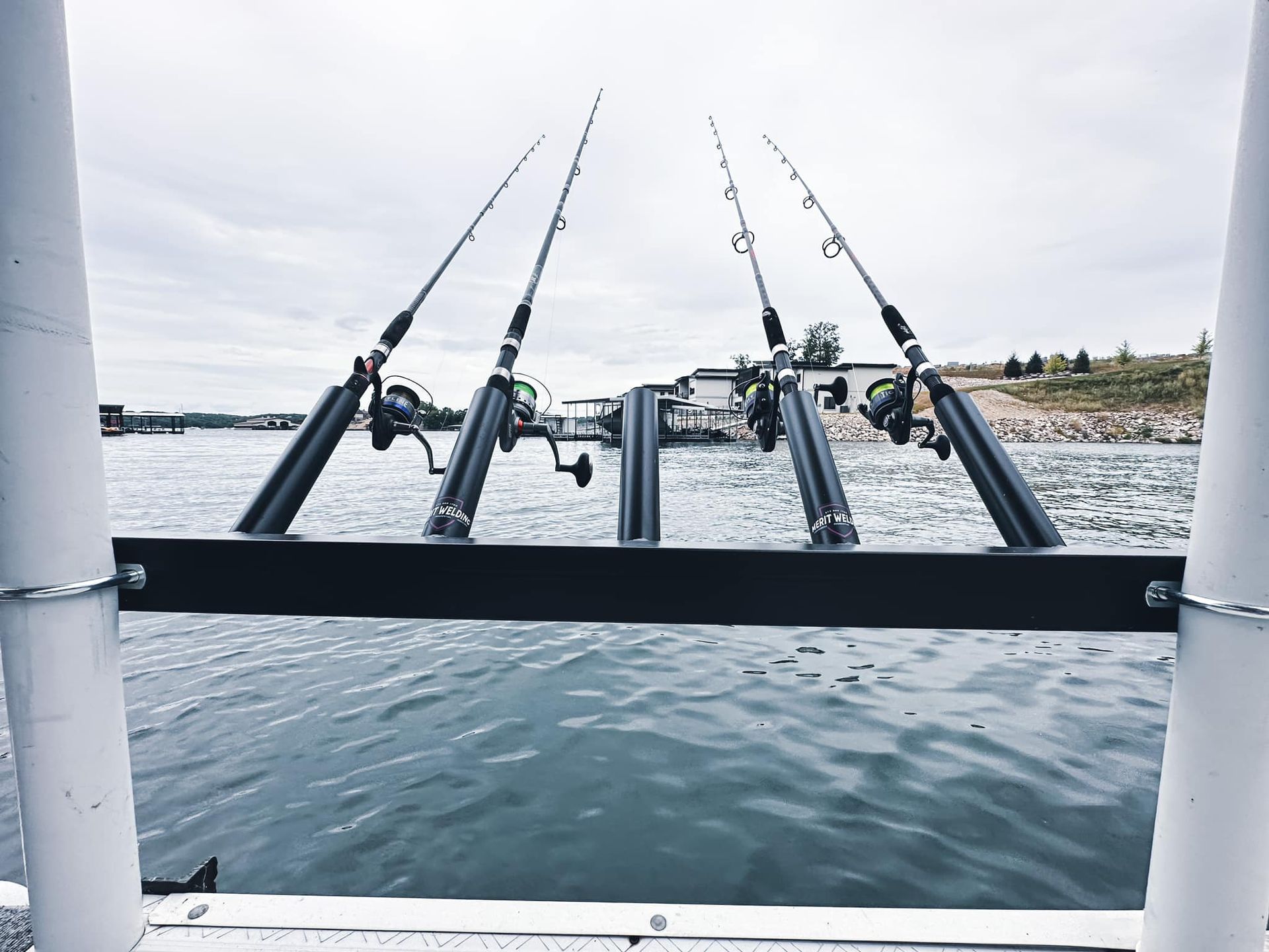 Install Storage for Your Fishing Rods on the Dock With Merit Welding in Mid-Missouri.