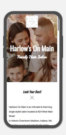 A preview of Harlow's On Main website