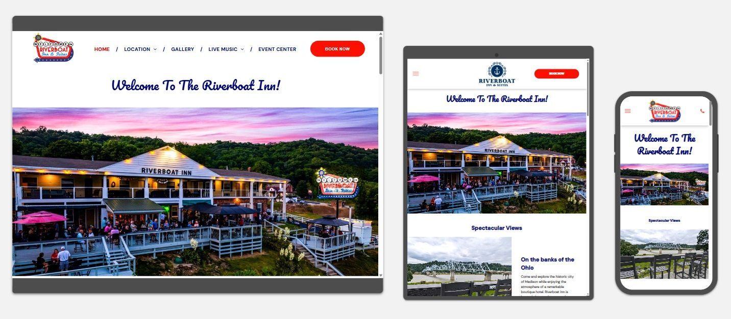 Preview of Riverboat Inn and Suites website, Madison Indiana