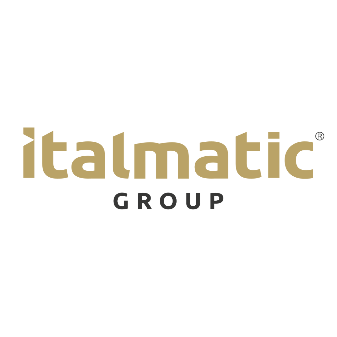 The logo for italmatic group is a gold logo on a white background.