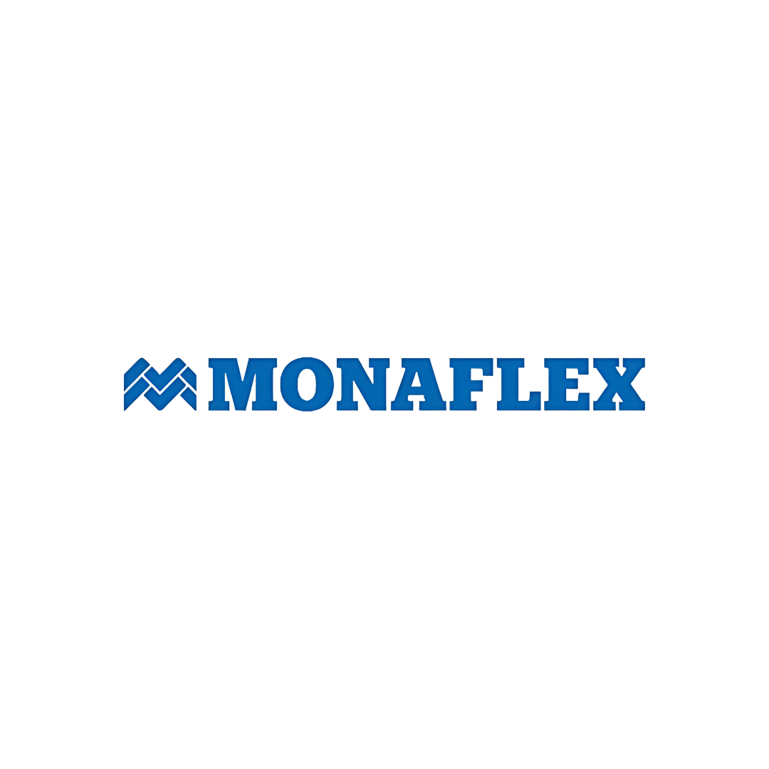 The monaflex logo is blue and white on a white background.