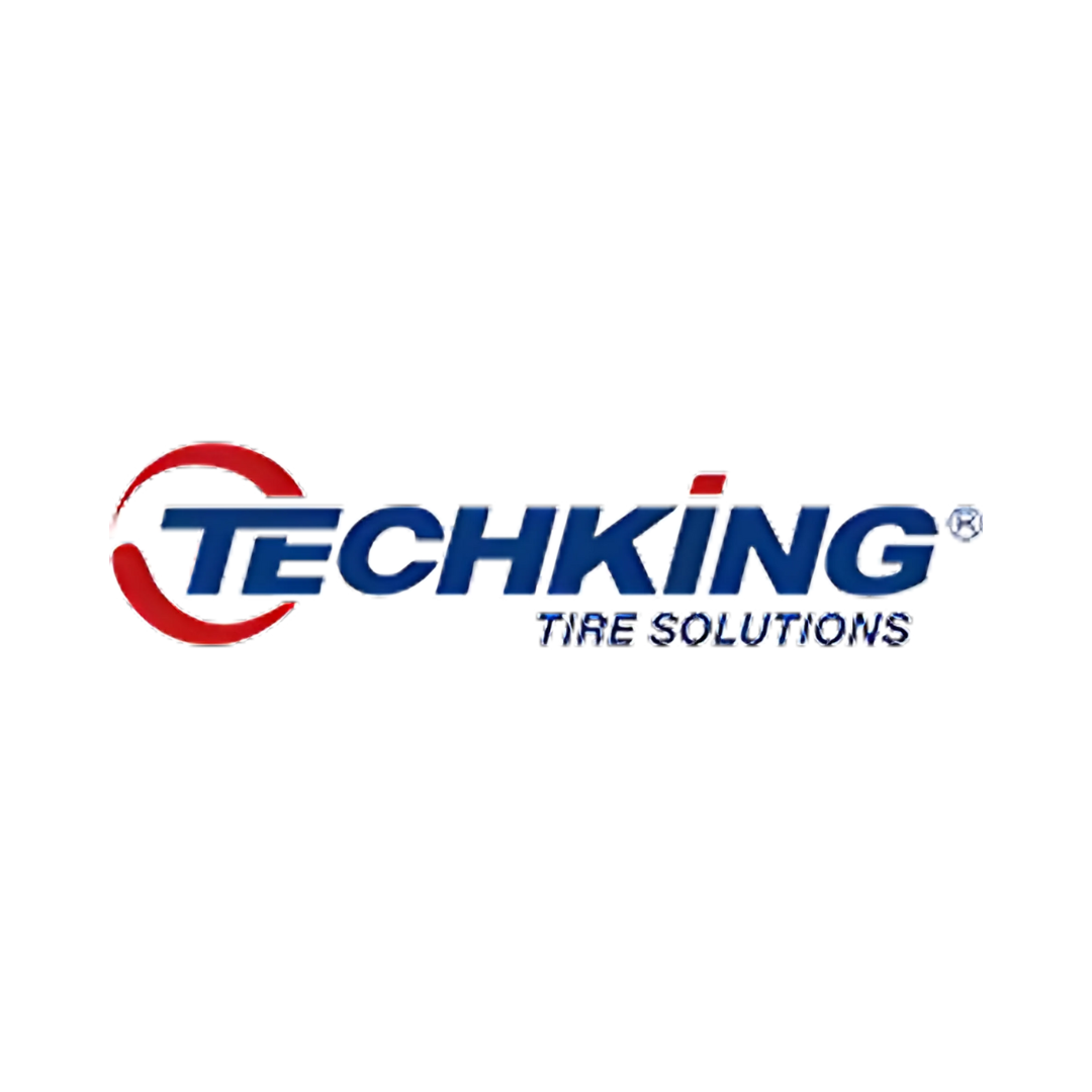 The logo for techking tire solutions is on a white background.