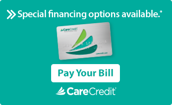 An advertisement for carecredit that says pay your bill