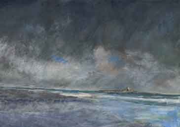 Winter study of Coquet Island limited edition print by MiE Fielding