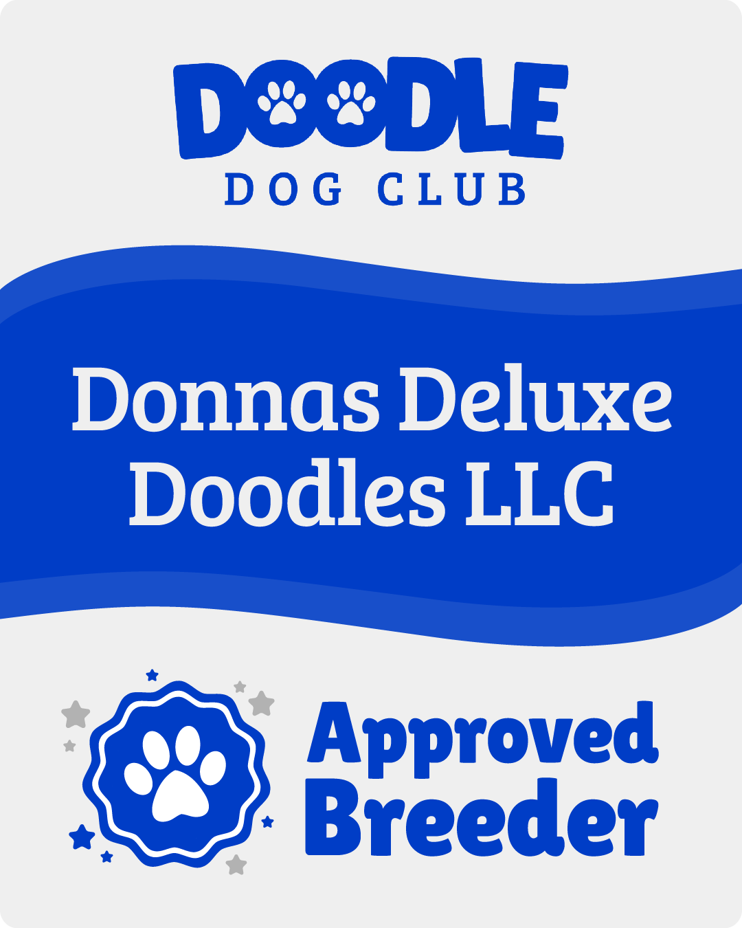 Donnas deluxe doodles llc is an approved breeder for doodle dog club