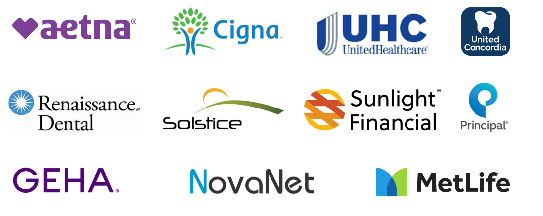 A set of logos for various insurance companies on a white background.