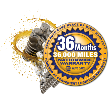 36 Month 36,000 Miles NAPA Auto Care Warranty Logo - Keith's Automotive Center